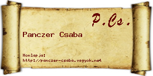 Panczer Csaba névjegykártya
